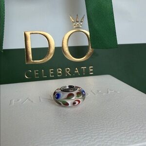 Authentic Pandora Peacock Folklore Murano RARE RETIRED
